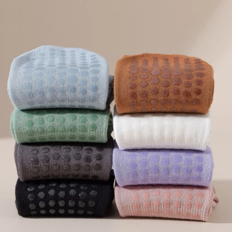 MOONOVA - Yoga Socks – Anti-slip & Grip voor Pilates & Ballet - Hoog - Antraciet MOONOVA