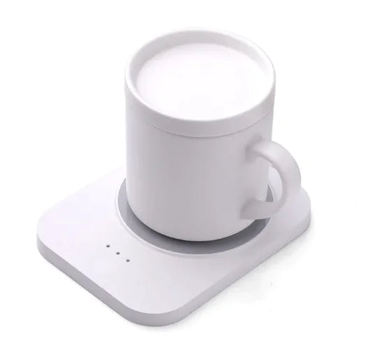 Verwarmde onderlegger met beker & deksel