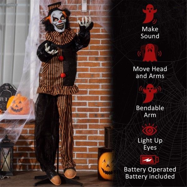 Halloween Horror Creepy Clown - Bewegend met Licht & Geluid MOONOVA