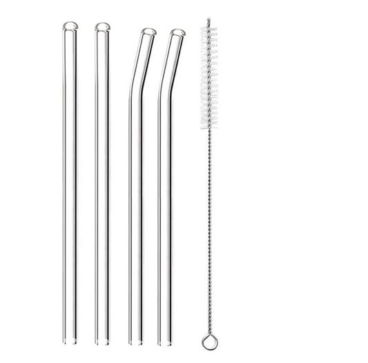 Glazen rietjes incl. reinigingsborstel