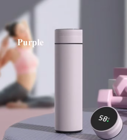MOONOVA – Slimme RVS Thermosfles met LED Display | Paars MOONOVA