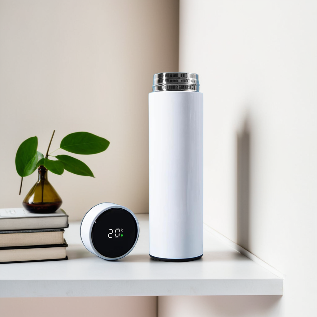 MOONOVA – Slimme RVS Thermosfles met LED Display | Wit MOONOVA