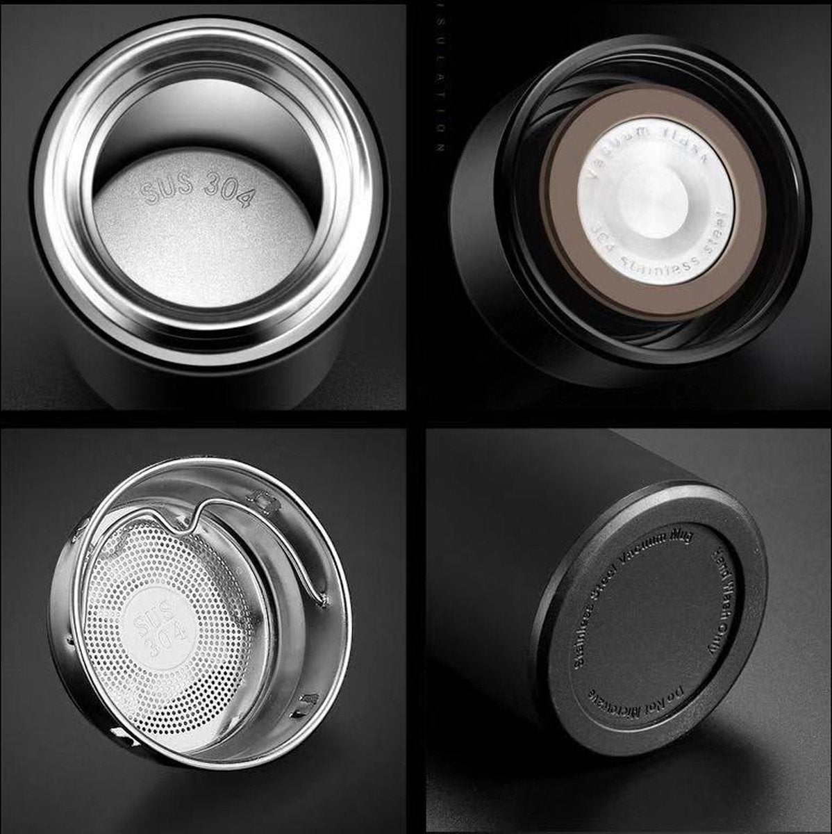 MOONOVA – Slimme RVS Thermosfles met LED Display | Wit MOONOVA