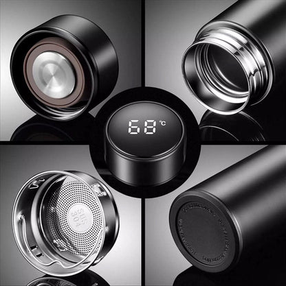 MOONOVA – Slimme RVS Thermosfles met LED Display | Paars MOONOVA