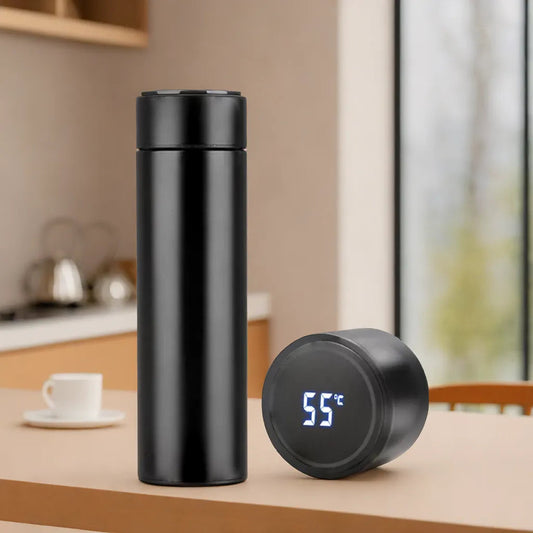 MOONOVA – Slimme RVS Thermosfles met LED Display | Zwart MOONOVA