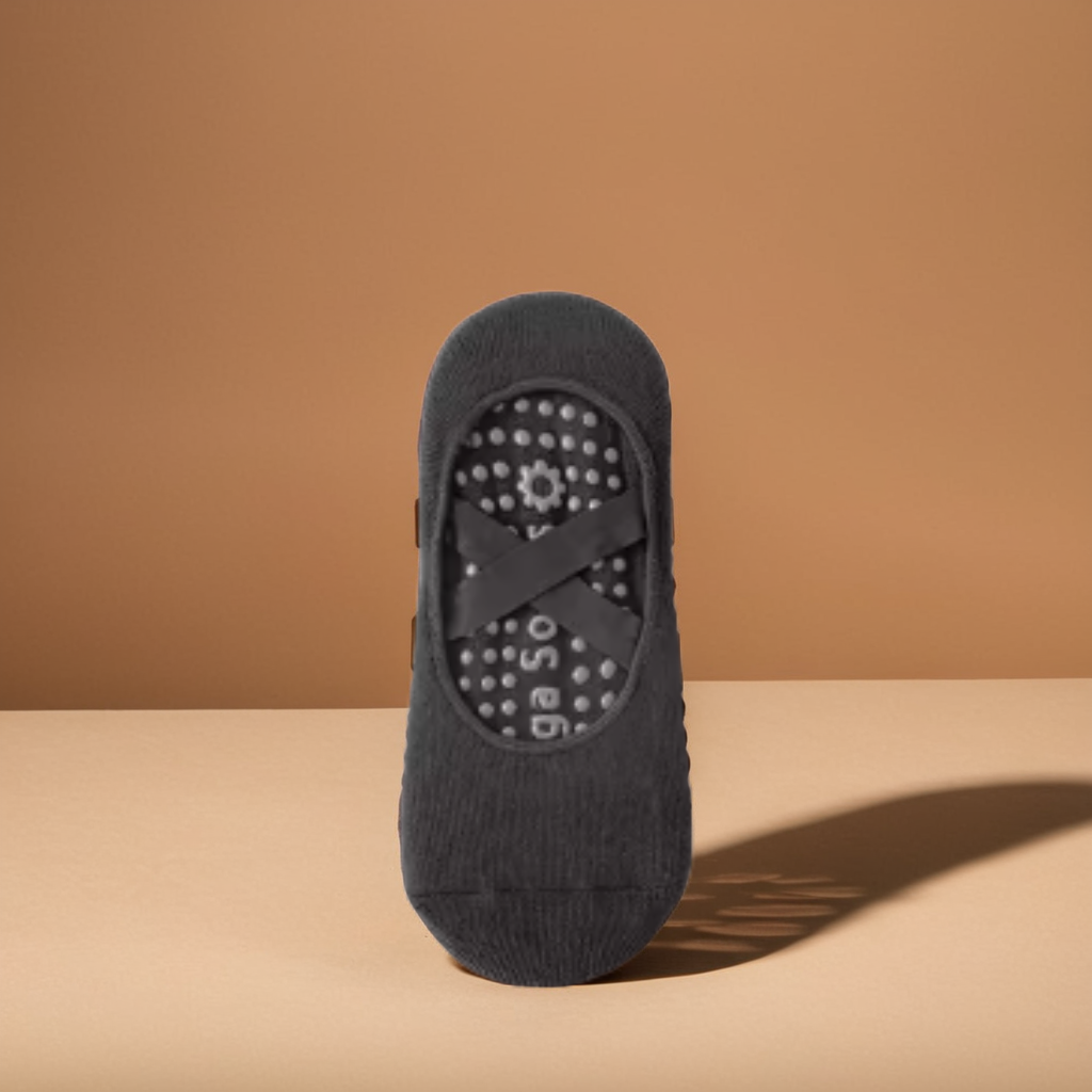 MOONOVA - Yoga Socks – Anti-slip & Grip voor Pilates & Ballet - Laag - Antraciet MOONOVA