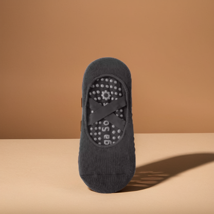 MOONOVA - Yoga Socks – Anti-slip & Grip voor Pilates & Ballet - Laag - Antraciet MOONOVA