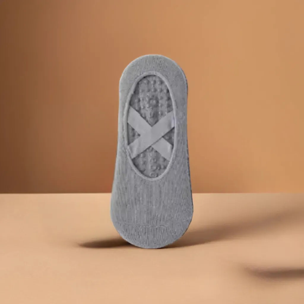 MOONOVA - Yoga Socks – Anti-slip & Grip voor Pilates & Ballet - Laag - Lichtgrijs MOONOVA