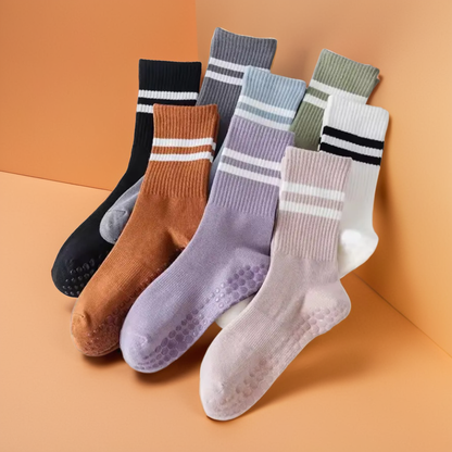 MOONOVA - Yoga Socks – Anti-slip & Grip voor Pilates & Ballet - Hoog - Antraciet MOONOVA