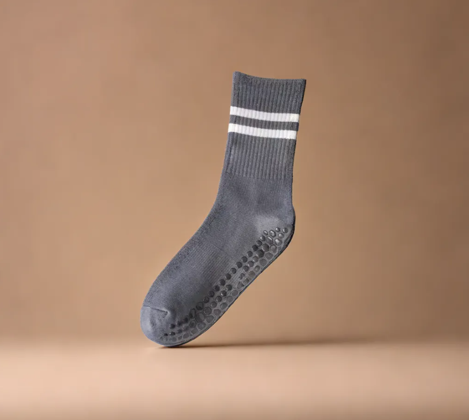 MOONOVA - Yoga Socks – Anti-slip & Grip voor Pilates & Ballet - Hoog - Antraciet MOONOVA