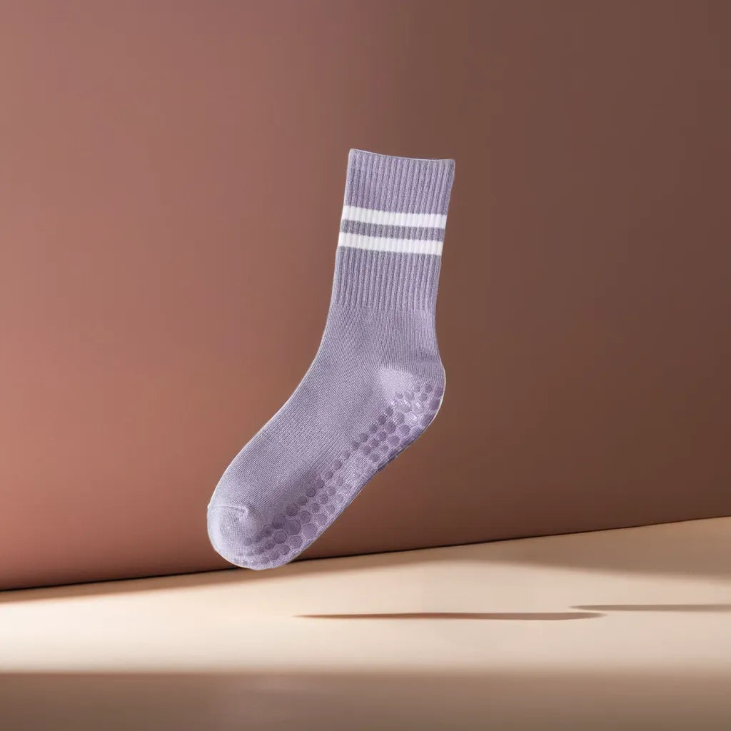 MOONOVA - Yoga Socks – Anti-slip & Grip voor Pilates & Ballet - Hoog - Paars MOONOVA