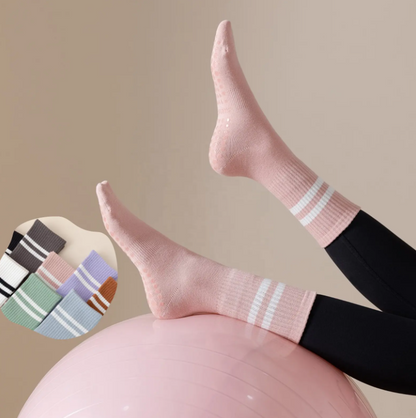 MOONOVA - Yoga Socks – Anti-slip & Grip voor Pilates & Ballet - Hoog - Roze MOONOVA
