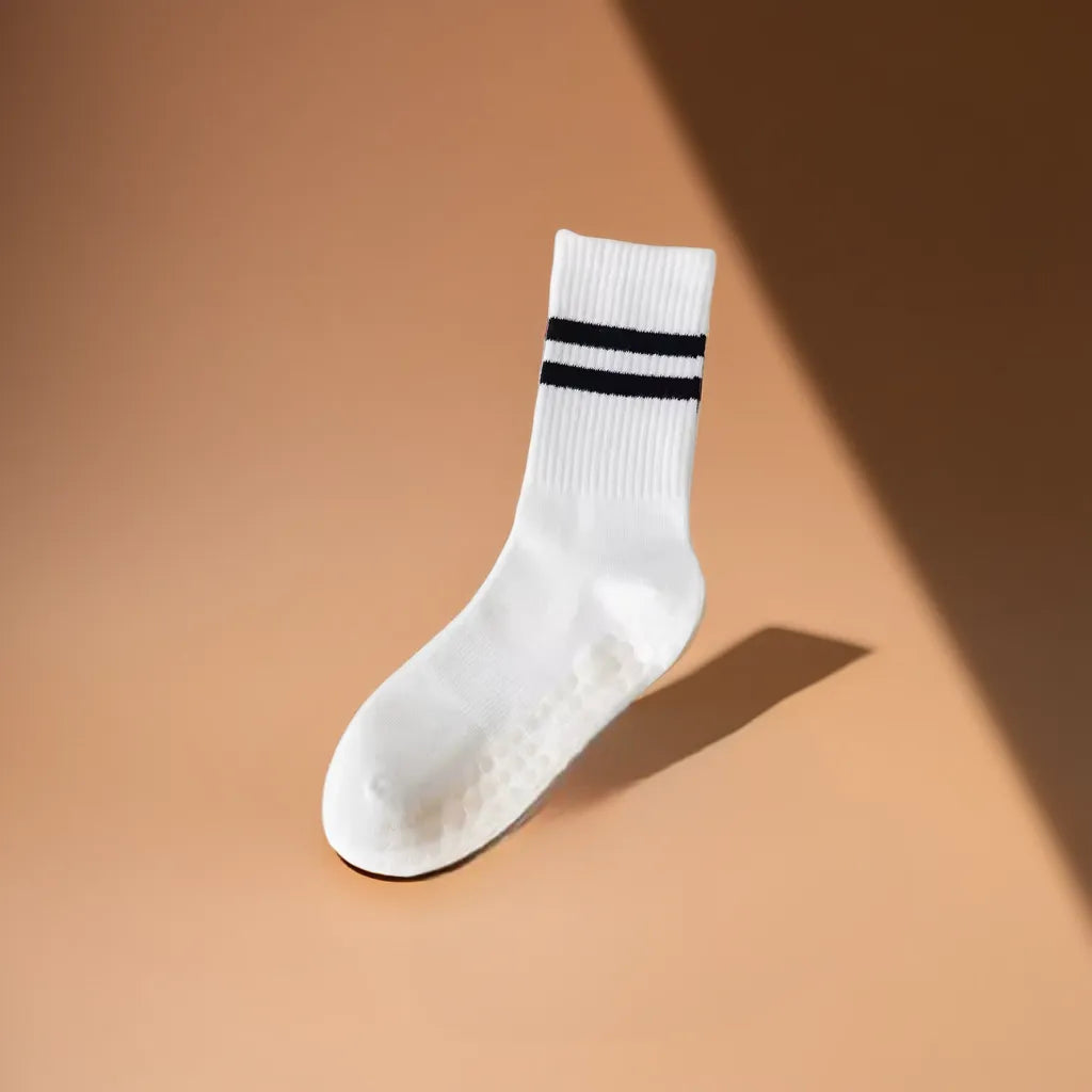 MOONOVA - Yoga Socks – Anti-slip & Grip voor Pilates & Ballet - Hoog - Wit MOONOVA
