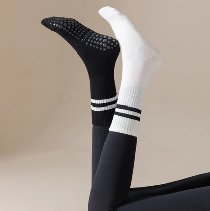 MOONOVA - Yoga Socks – Anti-slip & Grip voor Pilates & Ballet - Hoog - Wit MOONOVA