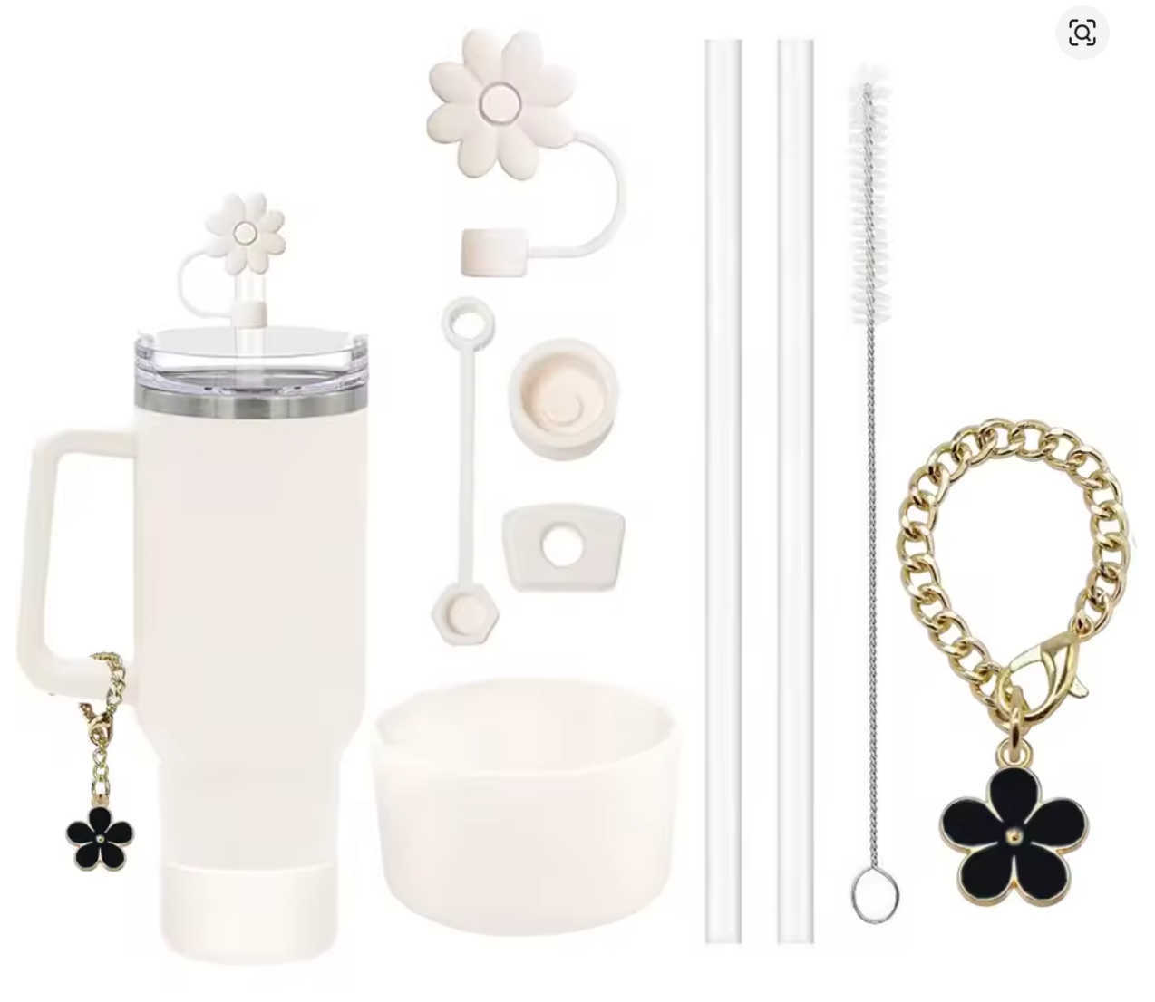 MOONOVA - 9 Delige Unieke Accessoireset voor Stanley Cup - Wit MOONOVA